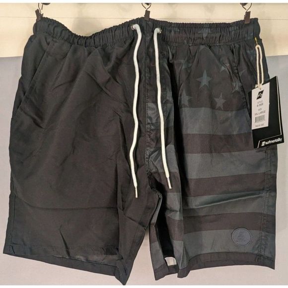 NEW Surfmentality Men's Shorts Surf Swim Beach XXL American Flag Beach Wear NWT - Picture 3 of 14